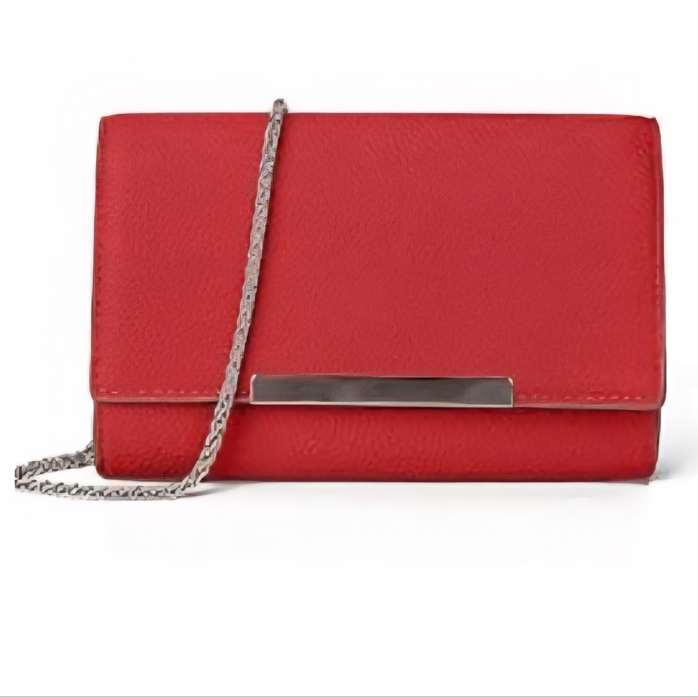 Sleek RED Clutch with Organized Compartments
